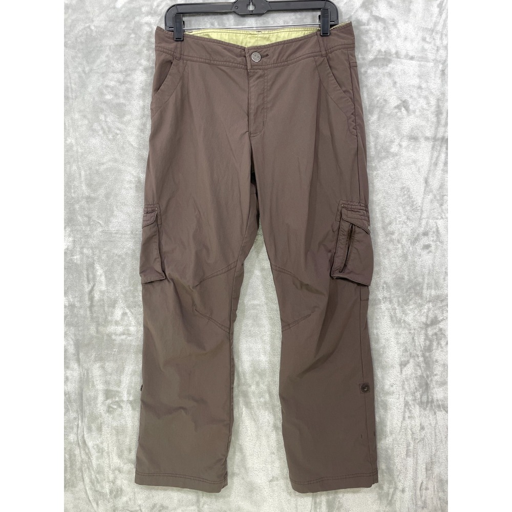 REI Pants Roll-Up Womens Size 12 Nylon UPF 50+ Cargo Hiking Climbing Brown READ!
